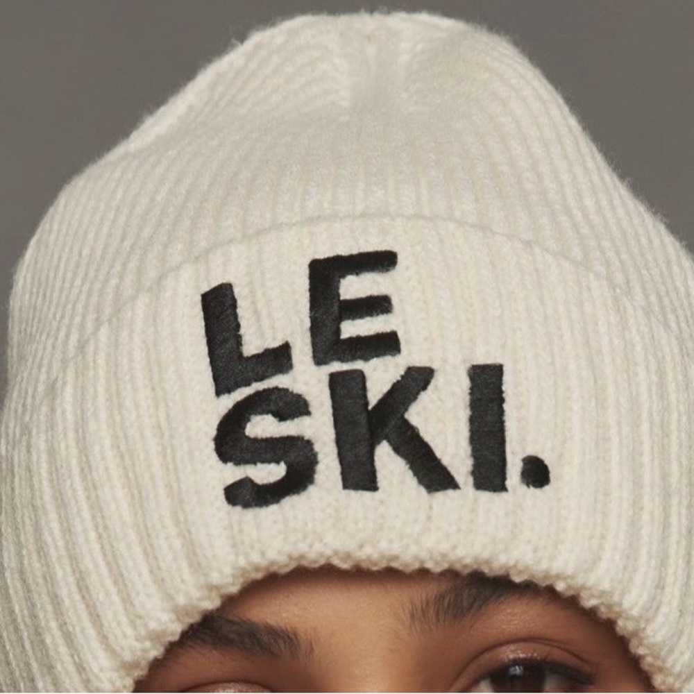 Anthropologie Cream Le Ski Knit Beanie